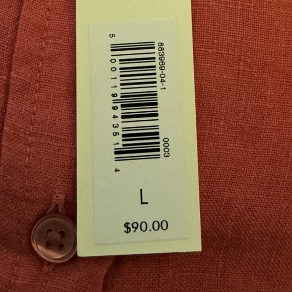 Banana Republic LS Perfect Shirt Oxford Cloth Button Down L Salmon New W/ Tags - Picture 3 of 7